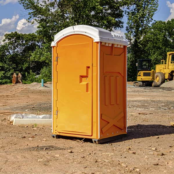 how often are the portable restrooms cleaned and serviced during a rental period in Caldwell KS